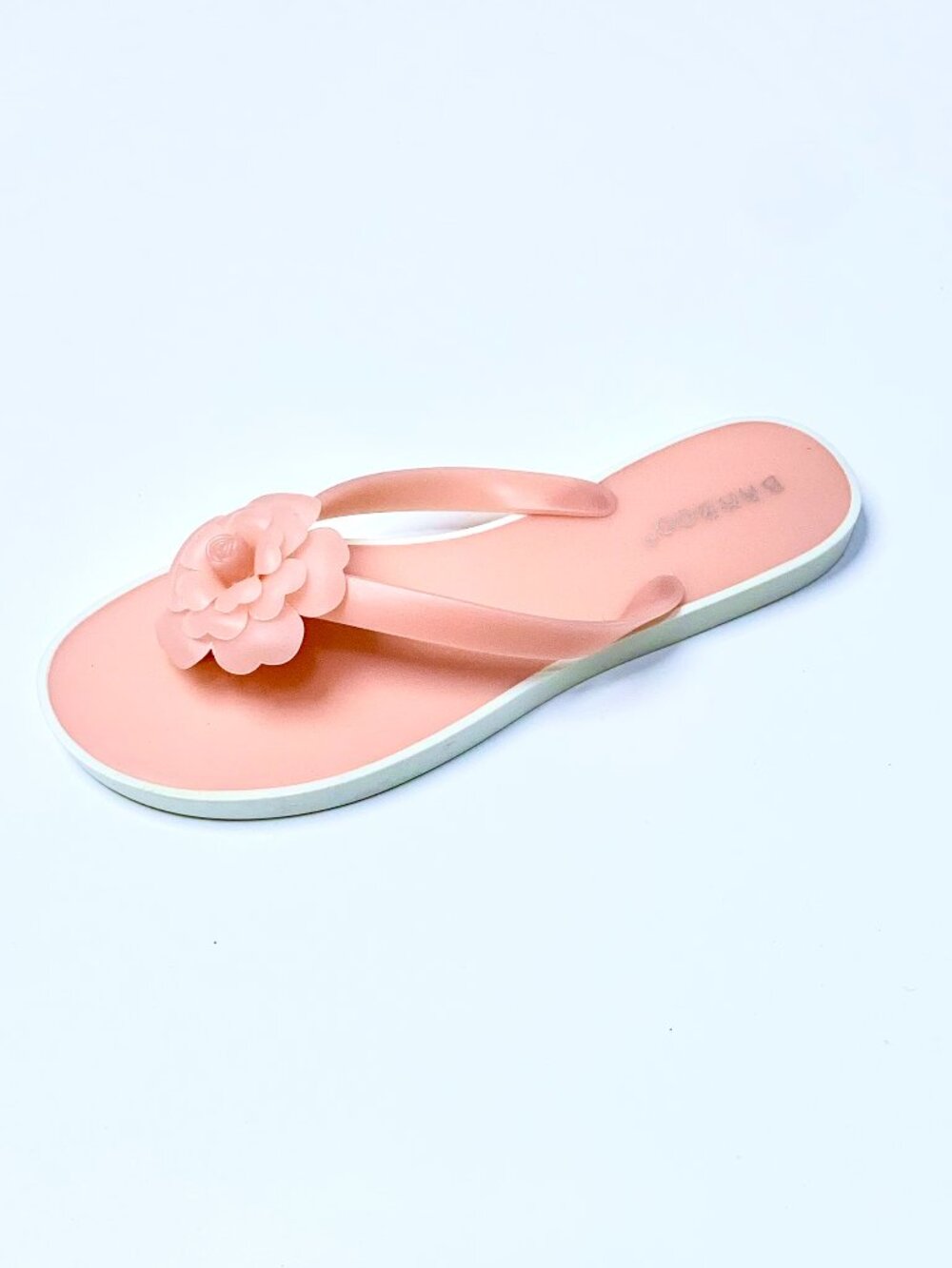 Bamboo Shoes | Pink and White Gummy Sandals with Flower Size 10